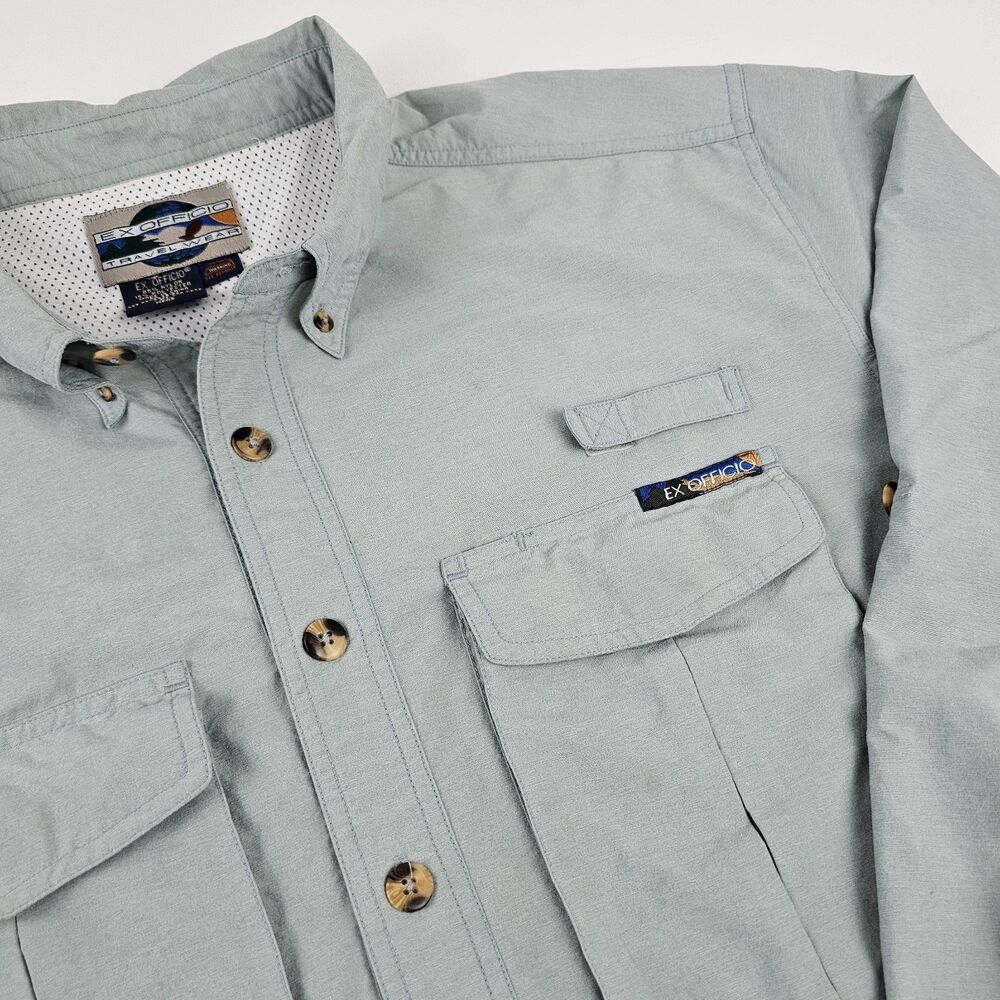 Vintage 90s ExOfficio Travel Wear Shirt Mens XL Vented Fishing Hiking Outdoor